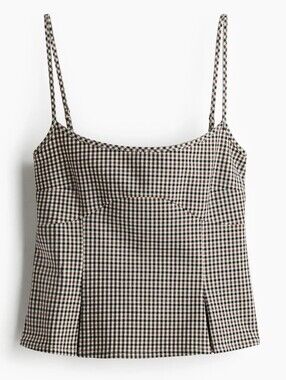H&M Divided Checked Spaghetti Strap Fitted Tank Top Size XS